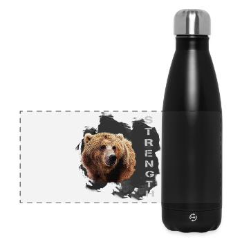 strength, charakter, kodiak bär - Panorama Isolierflasche 500 ml - Schwarz - Vorne
