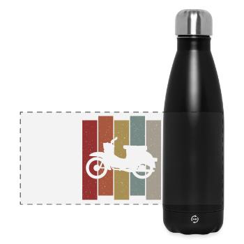 Retro Simson Schwalbe KR50 KR51 DDR Ossi Geschenk - Panorama Isolierflasche 500 ml - Schwarz - Vorne