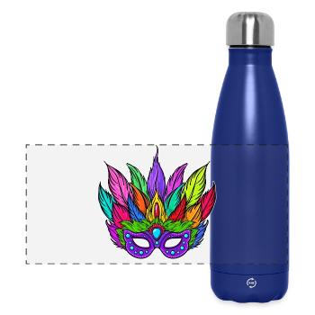Masken Karneval Fasching - Panorama Isolierflasche 500 ml - Dunkelblau  - Vorne