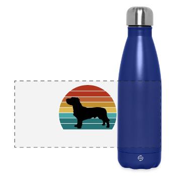 Basset Fauve De Bretagne Dog Silhouette Vintage Su - Panoramic Thermal Bottle 500 ml - dark blue  - Front