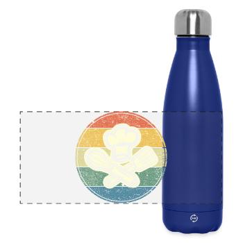 Cercle vintage cool pour les chefs passionnés - Gourde isotherme panoramique 500 ml - bleu foncé  - Devant