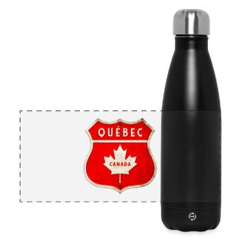 Québec Kanada Wappen Flaggen Design - Panorama Isolierflasche 500 ml - Schwarz - Vorne