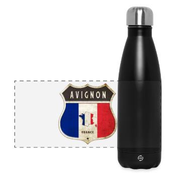 Avignon Frankreich Wappen Flaggen Design - Panorama Isolierflasche 500 ml - Schwarz - Vorne