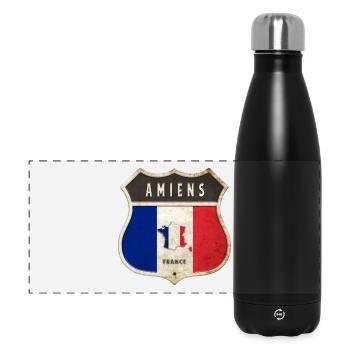 Amiens France Coat of Arms Flags Design - Panoramic Thermal Bottle 500 ml - black - Front