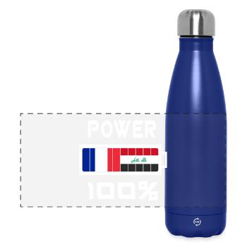 Iraq and France are in power - Panoramic Thermal Bottle 500 ml - dark blue  - Front