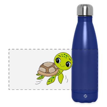 Schildkröte, niedliches Tier, Ozean - Panorama Isolierflasche 500 ml - Dunkelblau  - Vorne