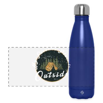 Mein Lieblingsplatz ist Draußen - Panorama Isolierflasche 500 ml - Dunkelblau  - Vorne