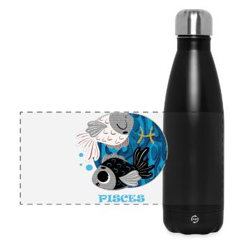 Zodiac sign Pisces - Panoramic Thermal Bottle 500 ml - black - Front