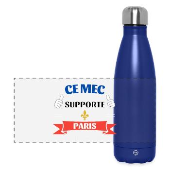Ce mec supporte Paris - Gourde isotherme panoramique 500 ml - bleu foncé  - Devant