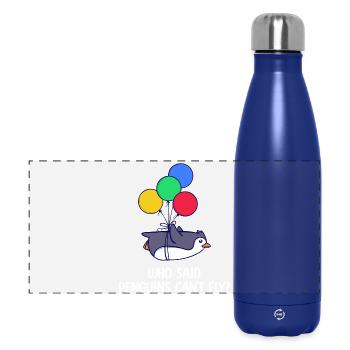 Penguin Bird Statement Humorous Animal Balloon - Panoramic Thermal Bottle 500 ml - dark blue  - Front