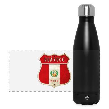 Huánuco Peru coat of arms flag design - Panoramic Thermal Bottle 500 ml - black - Front