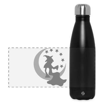 Mondsichel, Hexen design, Mädchen, Schlafzimm deko - Panorama Isolierflasche 500 ml - Schwarz - Vorne