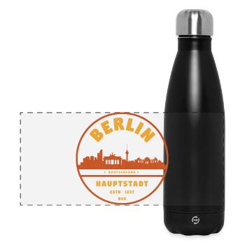 Berlin Cityscape Badge - Panoramic Thermal Bottle 500 ml - black - Front