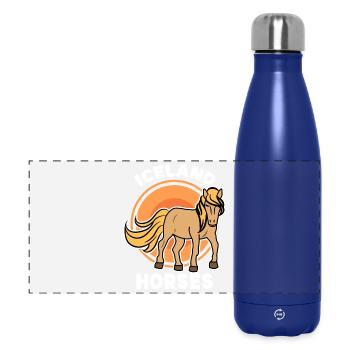 Chevaux arabes amoureux des chevaux chevaux islandais trot dicton - Gourde isotherme panoramique 500 ml - bleu foncé  - Devant