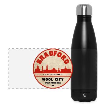 Bradford Wool City Emblem - Panorama Isolierflasche 500 ml - Schwarz - Vorne
