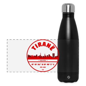 Tirana Albanien Emblem mit Koordinaten - Panorama Isolierflasche 500 ml - Schwarz - Vorne