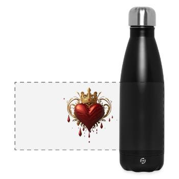 Heart with crown - Panoramic Thermal Bottle 500 ml - black - Front