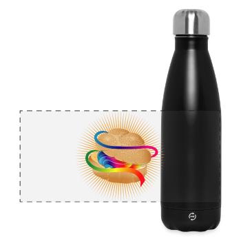 Illustration d’une bouffée à la crème colorée - Gourde isotherme panoramique 500 ml - noir - Devant