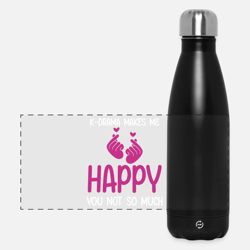 Le K-drama me rend heureuse, pas tant que ça - Gourde isotherme panoramique 500 ml - noir
