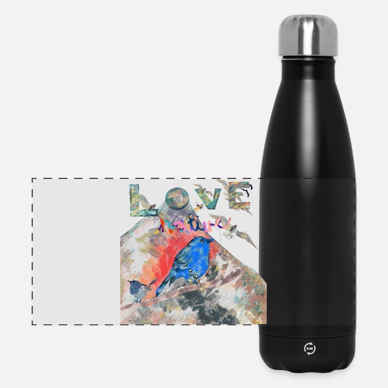 LIEBE DIE NATUR - Panorama Isolierflasche 500 ml - Schwarz