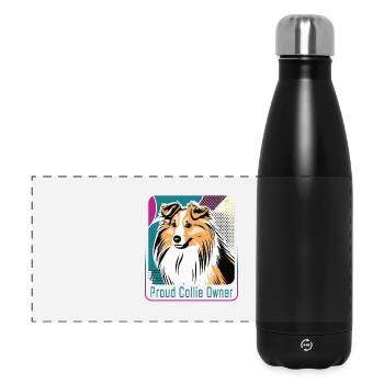 Stolzer Collie-Besitzer - Panorama Isolierflasche 500 ml - Schwarz - Vorne