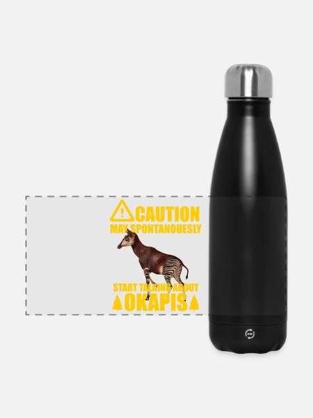 Okapi der Waldflüsterer - Panorama Isolierflasche 500 ml - Schwarz