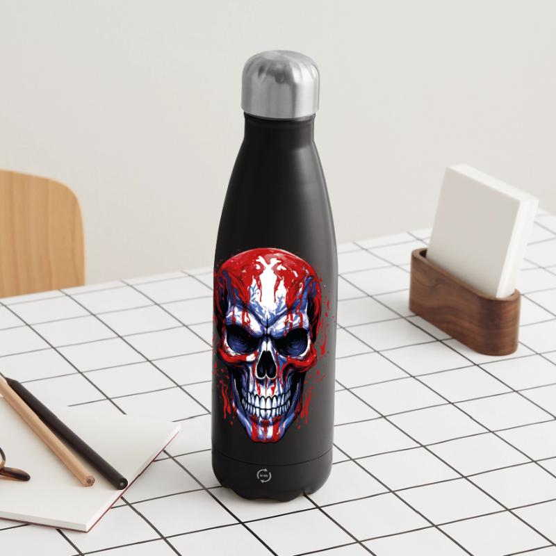 Graphique de crâne de drapeaux Gourde isotherme panoramique 500 ml