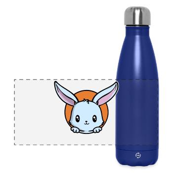 Lapin, animaux domestiques, animal préféré, peluche - Gourde isotherme panoramique 500 ml - bleu foncé  - Devant