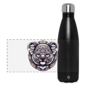 Koala mit Mandalas dekoriert - Panorama Isolierflasche 500 ml - Schwarz - Vorne