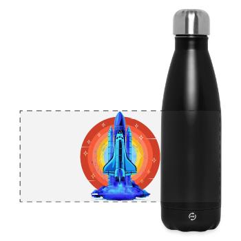 BLAUES SPACE SHUTTLE RETRO VINTAGE - Panorama Isolierflasche 500 ml - Schwarz - Vorne