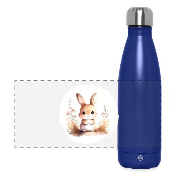 Bunny Watercolor - Panoramic Thermal Bottle 500 ml - dark blue  - Front