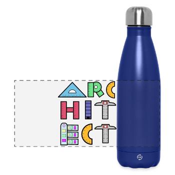 Carrière : Architecte, Profession, Emploi, Travail, Superviseur - Gourde isotherme panoramique 500 ml - bleu foncé  - Devant