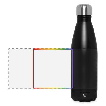 Cornice arcobaleno LGBT DEMO - Borraccia termica panoramica 500 ml - nero - Fronte