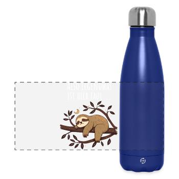Irgendwas ist hier faul | Faultier Geschenk - Panorama Isolierflasche 500 ml - Dunkelblau  - Vorne