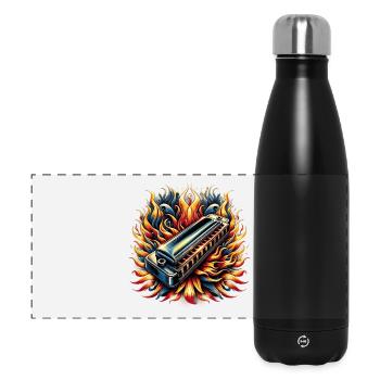 Mundharmonika Abstraktes Design - Panorama Isolierflasche 500 ml - Schwarz - Vorne