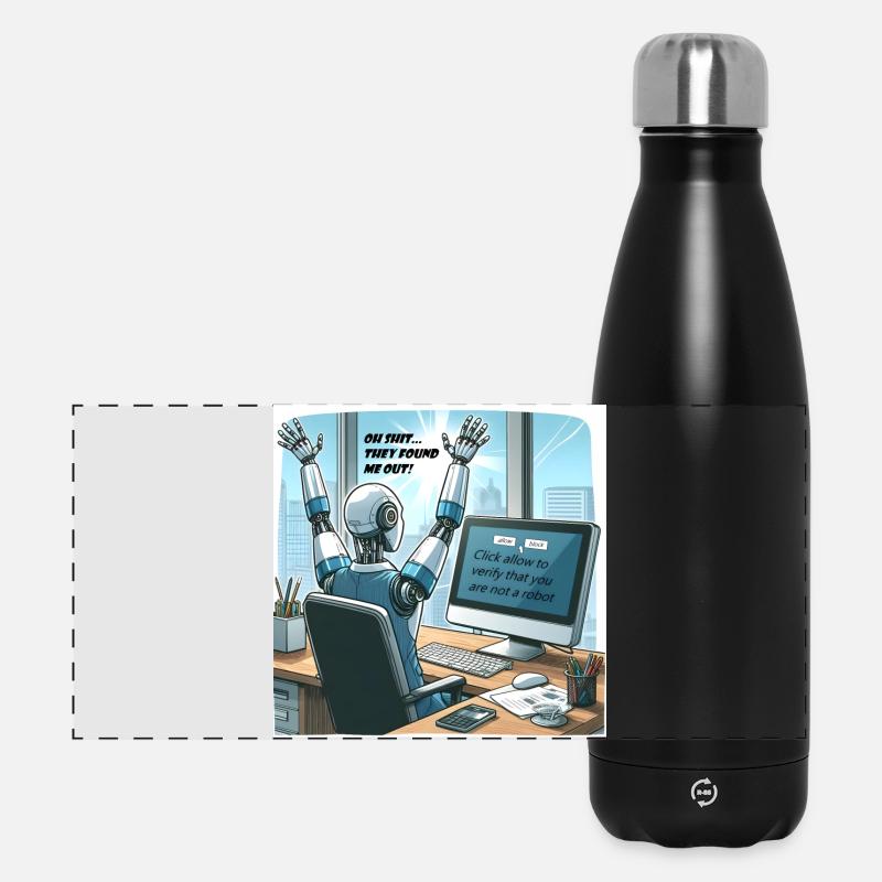 Roboter lol - Panorama Isolierflasche 500 ml - Schwarz