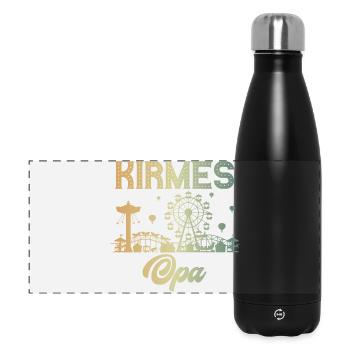 Kirmes Opa Jahrmarkt Rummel Volksfest - Panorama Isolierflasche 500 ml - Schwarz - Vorne
