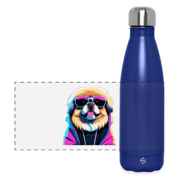 Pékin Gangster Next Level Lion Chien Chien Gesch - Gourde isotherme panoramique 500 ml - bleu foncé  - Devant