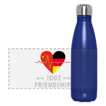 China and Germany 100% friendship - Panoramic Thermal Bottle 500 ml - dark blue  - Front