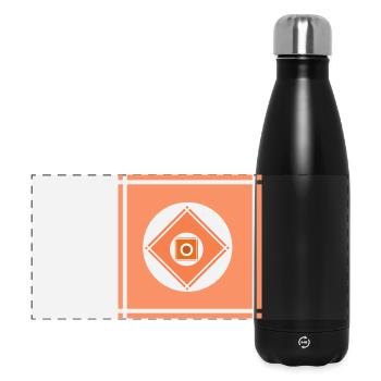 Geometrische Farbenspiele  - Panorama Isolierflasche 500 ml - Schwarz - Vorne