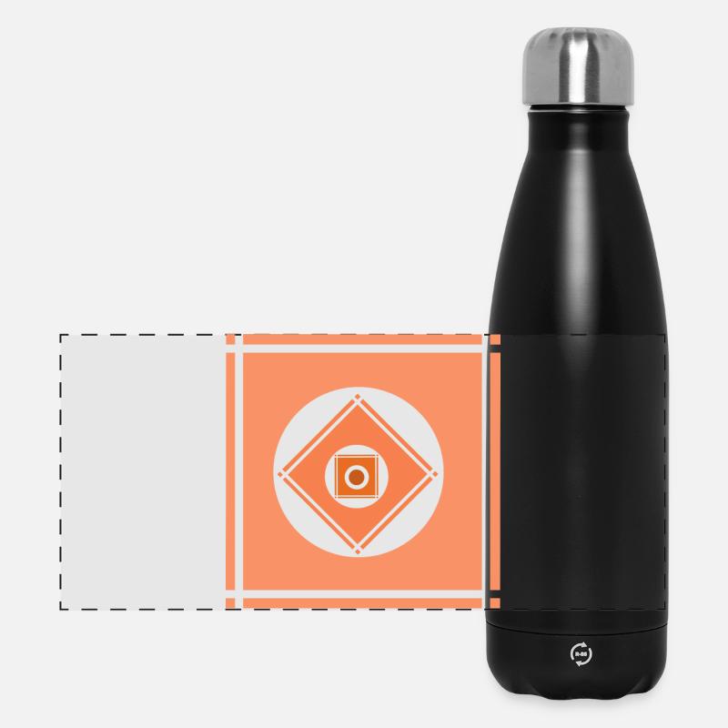 Jeu géométrique de couleurs - Gourde isotherme panoramique 500 ml - noir