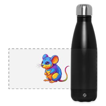 mouse Colorful Kawaii Cartoon Character Clipart - Panoramic Thermal Bottle 500 ml - black - Front