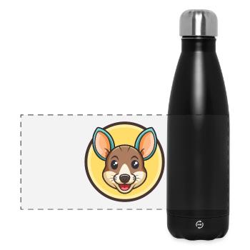 Ratonero Murciano Race Chien Dessin animé Kawaii Clipart - Gourde isotherme panoramique 500 ml - noir - Devant