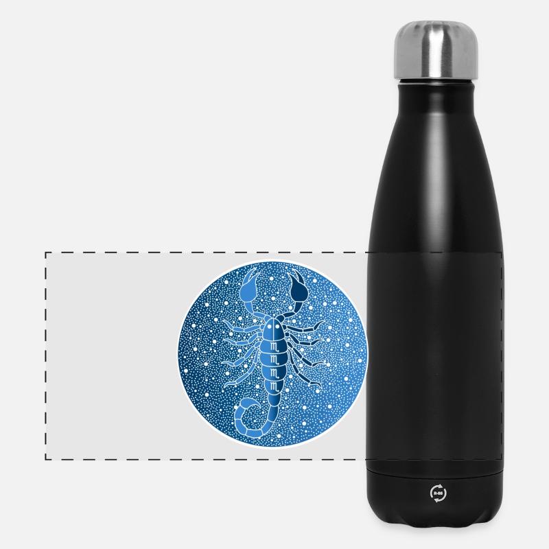Skorpion Sternzeichen - Panorama Isolierflasche 500 ml - Schwarz