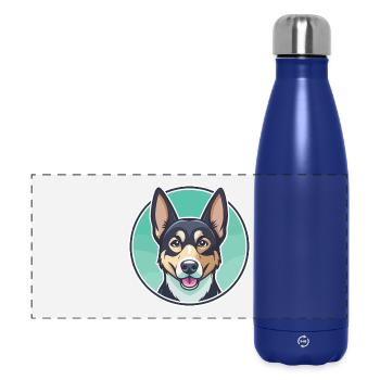 Schweizer Laufhund Hunderasse Cartoon Kawaii Clipart - Panorama Isolierflasche 500 ml - Dunkelblau  - Vorne