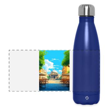 Rome Italie Affiche de voyage Souvenir Carte Postale Peinture - Gourde isotherme panoramique 500 ml - bleu foncé  - Devant