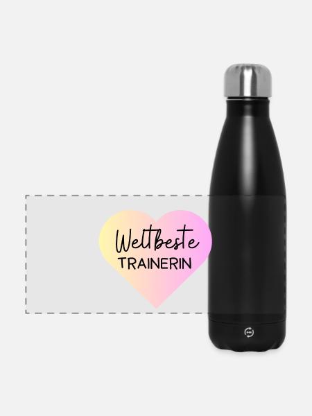 Weltbeste Trainerin! Personalisierbar - Panorama Isolierflasche 500 ml - Schwarz