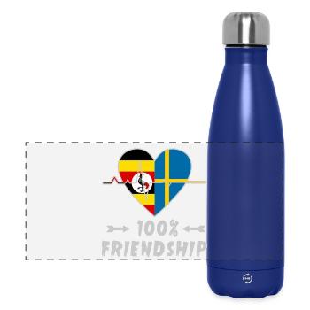 L'Ouganda et la Suède : amitié à 100 % - Gourde isotherme panoramique 500 ml - bleu foncé  - Devant