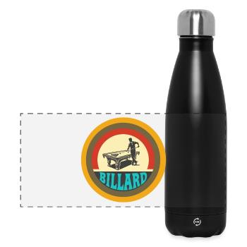 Billard Vintage Design - Panorama Isolierflasche 500 ml - Schwarz - Vorne