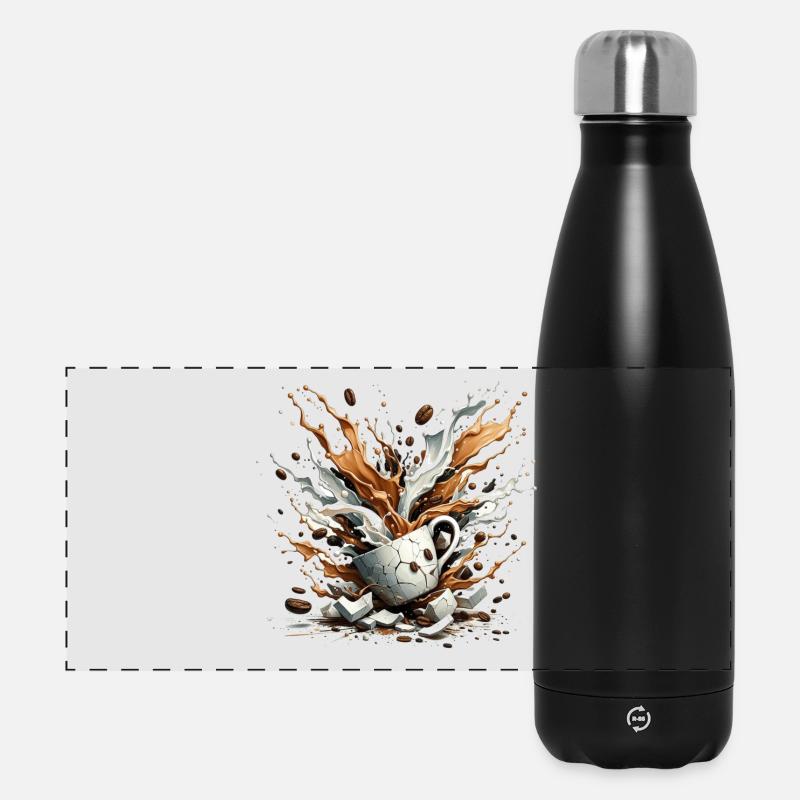 Exploded Coffee - 100 % caféine - Gourde isotherme panoramique 500 ml - noir